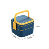 2838A BLUE DOUBLE-LAYER PORTABLE LUNCH BOX STACKABLE WITH CARRYING HANDLE AND SPOON LUNCH BOX - SWASTIK CREATIONS The Trend Point