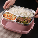 2975 Lunch Box for Kids and adults, Stainless Steel Lunch Box with 3 Compartments. - SWASTIK CREATIONS The Trend Point