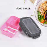 2809b LUNCH BOX 3 COMPARTMENT PLASTIC LINER LUNCH CONTAINER, PORTABLE TABLEWARE SET FOR OFFICE , SCHOOL & HOME USE 