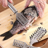 2194 Fish Scale Remover Scraper Stainless Steel Fish Cutting Tools Sawtooth Easily Remove Fish Scales-Cleaning Brush Scraper Kitchen Tool- 