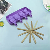 5949 Silicone Popsicle Molds Ice Cream Pop Molds 4 Cavities with Lids 50 Pack Sticks for Kids Ice cube Maker Easy Release