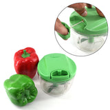 2283G Manual Green mini plastic food chopper with extra sharp blades (375 Ml) - SWASTIK CREATIONS The Trend Point