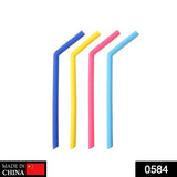 0584 Food Grade Silicone Straws (4pcs) - SWASTIK CREATIONS The Trend Point