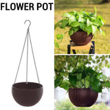 4708 Plastic Hanging Flower Pot and Flower Pot with Chain (6 Pc) - SWASTIK CREATIONS The Trend Point