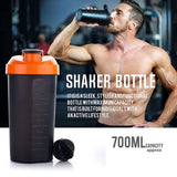 4879 700ml Protein Shaker Bottle with Powder Storage 3-Compartment Gym Shake Blender - SWASTIK CREATIONS The Trend Point
