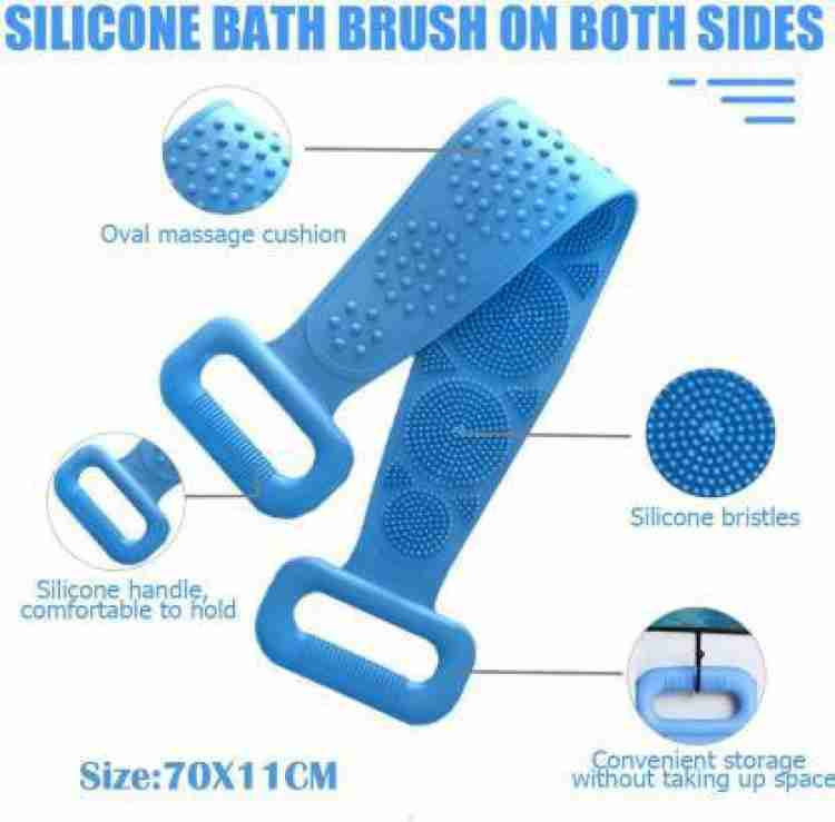 1302A Silicone Body Back Scrubber Double Side Bathing Brush for Skin Deep Cleaning - SWASTIK CREATIONS The Trend Point SWASTIK CREATIONS The Trend Point