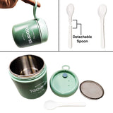 7157 Stainless Steel Solid Premium 1Pc Soup Container with Spoon and 1 Spoon On Soup Cup Top 