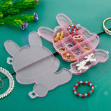 6557 Transparent Cartoon Bear Clear Plastic Storage Box Jewelry Box Jewelry Organizer Holder Cabinets For Small objects (1 Pc Mix Color)