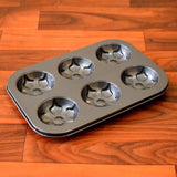 7075 6 slot unique flower pattern Non-Stick Muffins Cupcake Pancake Baking Molds Tray (Moq :-5) - SWASTIK CREATIONS The Trend Point