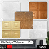 9276 Wallpaper 3D Foam Wallpaper Sticker Panels I Ceiling Wallpaper For Living Room Bedroom I Furniture, Door I Foam Tiles (Square Design) 