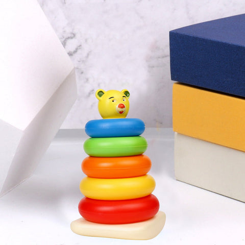 8017 Plastic Baby Kids Teddy Stacking Ring Jumbo Stack Up Educational Toy 5pc - SWASTIK CREATIONS The Trend Point