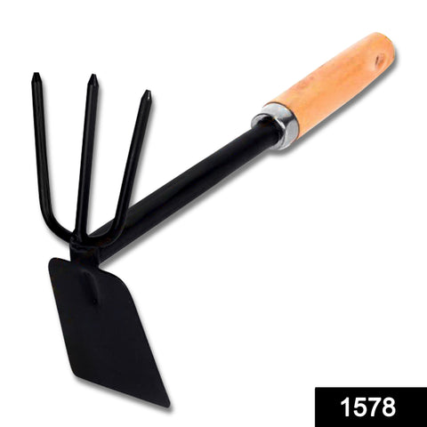 1578 2 in 1 Double Hoe Gardening Tool with Wooden Handle - SWASTIK CREATIONS The Trend Point