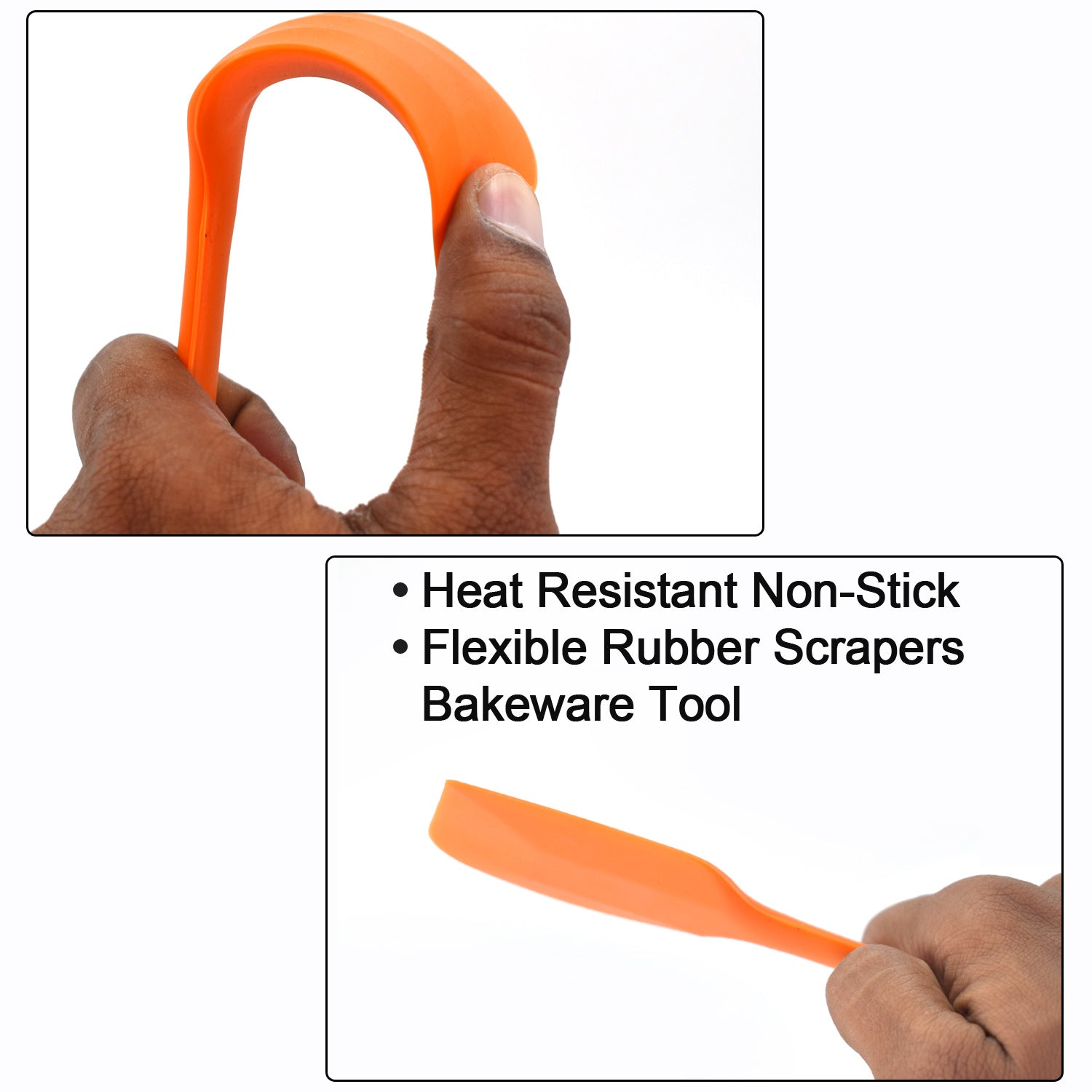 2868 Spatulas,Heat Resistant Non-Stick Flexible Rubber Scrapers Bakeware Tool