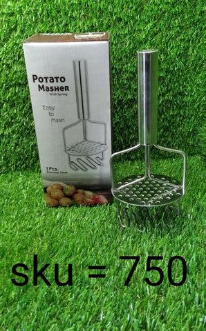 0750_Stainless Steel Hand Masher (Mash for Dal/Vegetable/Potato/Baby Food/pav bhaji - SWASTIK CREATIONS The Trend Point