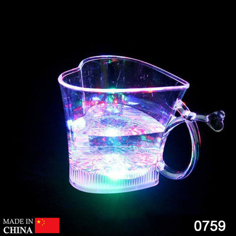 0759 Heart Shape Activated Blinking Led Glass Cup - SWASTIK CREATIONS The Trend Point