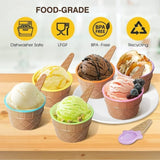 5322 Ice-Cream Waffle Spoon Bowel Cup Set | Premium ice Cream Set | Ice-Cream Bowel with Spoon | 6 units Couple Bowl Set | Color Box 