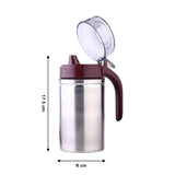 8126 Oil Dispenser Stainless Steel with small nozzle 500ML Oil Container. - SWASTIK CREATIONS The Trend Point