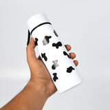 6784 Cow Print Stainless Steel Design Water Bottle Easy To Carry Bottle Leak-Proof Bottle For Office Bottle | Gym Bottle | Home | Kitchen | Hiking | Treking Bottle | Travel Bottle  ( 400ml ) 
