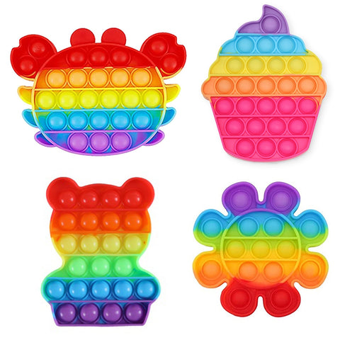 4752A Mix Pattern Rainbow Color Push Pop Bubble Fidget Sensory Toy - SWASTIK CREATIONS The Trend Point