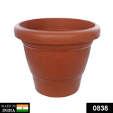 0838 Garden Heavy Plastic Planter Pot/Gamla 8 inch (Brown, Pack of 1,Medium ) - SWASTIK CREATIONS The Trend Point