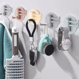 4142 Sticky Hook Household Strong Punch-Free Hook, 180°Foldable Multi-Function Rotatable Hook with 3 Hooks, Suitable for Bathroom, Kitchen, Office (1 Pc)