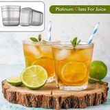 5244 Plastic Platinum Unbreakable Clear 6 Glass For Water,Juice, Whiskey Plastic Glass Set Water/Juice Glass (280 ml, Plastic, Clear) 