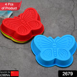 2679 Butterfly Shape Cake Cup Liners I Silicone Baking Cups I Muffin Cupcake Cases I Microwave or Oven Tray Safe I Molds for Handmade Soap, Biscuit, Chocolate, Muffins, Jelly – Pack of 4