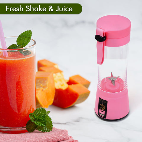 0131 Portable 6 Blade Juicer Cup USB Rechargeable Vegetables Fruit Juice Maker Juice Extractor Blender Mixer With Power Bank - SWASTIK CREATIONS The Trend Point
