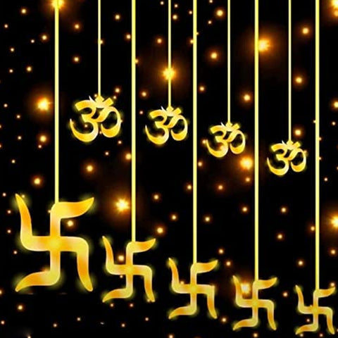 8320 Swastik om Curtain Decorative Lights, String Lights with 12 Hanging Props138 LED, Diwali Decoration Items for Home Decor, Night Light, Room Lights for Bedroom, Balcony Decor.