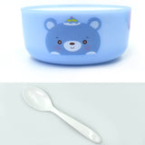 4816 Plastic Animal Cartoon Colorful Plastic Bowl set,  4 Pieces Bowl with 4 Spoons for Kids (Assorted Color) 