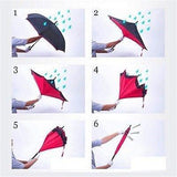 6211 Plain design Windproof Upside Down Reverse Umbrella with C-Shaped Handle - SWASTIK CREATIONS The Trend Point
