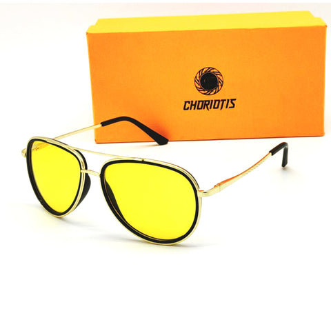 Choriotis-3134 Tissaia Aviator Yellow-Gold Sunglasses For Men & Women~CT-3134 - SWASTIK CREATIONS The Trend Point