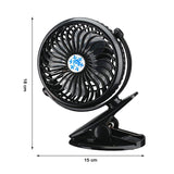 4824 USB Rechargeable Clip Desktop Table Fan Mini Portable Clamp Fan 360degree Rotating - SWASTIK CREATIONS The Trend Point