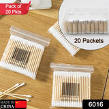 6016 Cotton Swabs Bamboo with Wooden Handles for Makeup Clean Care Ear Cleaning Wound Care Cosmetic Tool Double Head Biodegradable Eco Friendly (pack of 20) - SWASTIK CREATIONS The Trend Poin