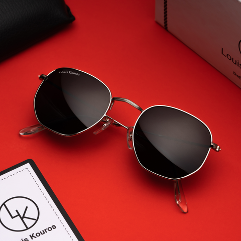 Louis Kouros-3548 Tarth Square Black-Silver Sunglasses For Men & Women~LK-3548 - SWASTIK CREATIONS The Trend Point