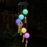 8318 Solar Crystal Ball Wind Chime, Color Changing Solar Powered LED Hanging Wind Chime Light Mobile for Patio Yard Garden Home Outdoor Night Decor, Gifts