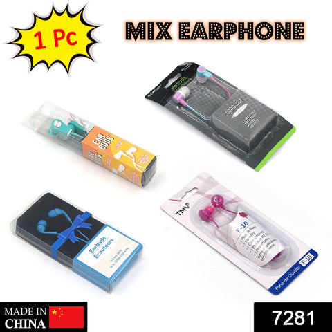 7281 Earphones with mix different colors and various shapes and designs ( 1 pc) - SWASTIK CREATIONS The Trend Point