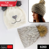 6260 Mix Design Winter cap for Women Warm Thick Cotton Lining Skull Cap Warm Cap Outdoor Sports Hat for Ladies - SWASTIK CREATIONS The Trend Point