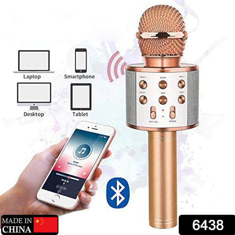 6438 Wireless Bluetooth Recording Condenser Handheld Microphone Bluetooth Speaker Audio Recording Karaoke with Mic (Multicolor 1 Pc) - SWASTIK CREATIONS The Trend Point