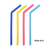 0584 Food Grade Silicone Straws (4pcs) - SWASTIK CREATIONS The Trend Point