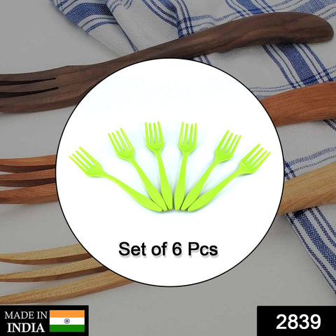 2839 Small plastic 6pc Serving Fork Set for kitchen - SWASTIK CREATIONS The Trend Point
