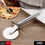2983 Stainless Steel Pizza Cutter, Sandwich & Pastry Cake Cycle Cutter, Sharp, Wheel Type Cutter, Pack of 1 - SWASTIK CREATIONS The Trend Point