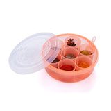 2026 Maitri Plastic Round Spice Box / Masala Dabba - Spice Jar (7pcs) - SWASTIK CREATIONS The Trend Point