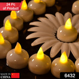 6432 Set of 24 Flameless Floating Candles Battery Operated Tea Lights Tealight Candle - Decorative, Wedding. - SWASTIK CREATIONS The Trend Point