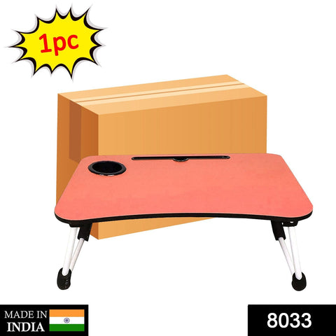 8033 Orange Multipurpose Foldable Laptop Table with Cup Holder (With Box) - SWASTIK CREATIONS The Trend Point
