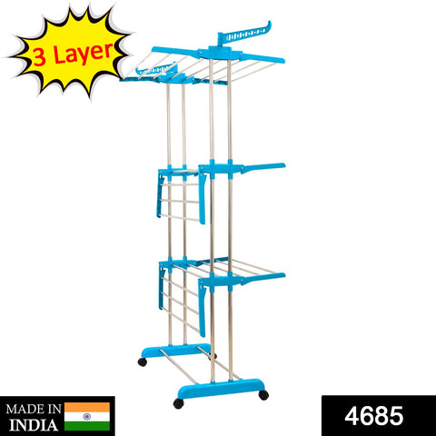 4685 Stackable 3 Layer Folding Clothes Rack - SWASTIK CREATIONS The Trend Point