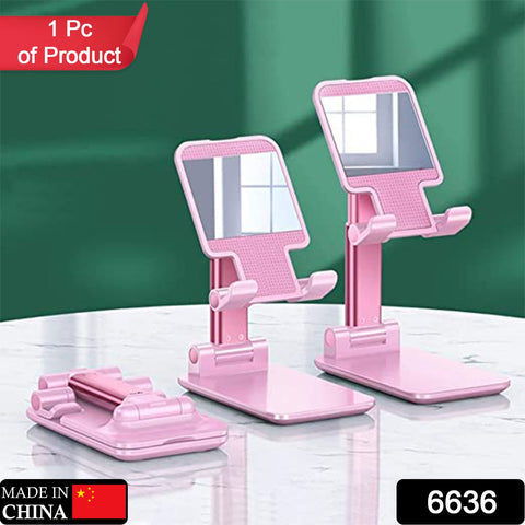 6636 Desktop Cell Phone Stand Phone Holder with mirror Full 3-Way Adjustable Phone Stand for Desk Height + Angles Perfect As Desk Organizers and Accessories. - SWASTIK CREATIONS The Trend Poi