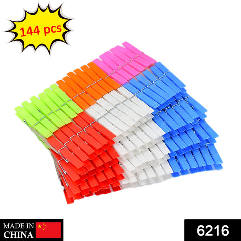 6216  Multi Purpose Plastic Clothes Clips for Cloth Drying Clips (set of 144Pc) - SWASTIK CREATIONS The Trend Point