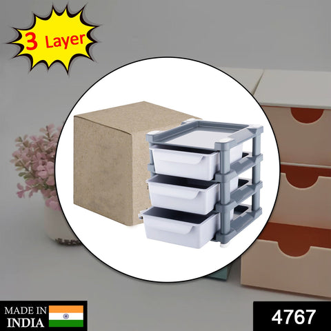 4767 Mini 3 Layer Drawer Used for storing makeup equipments and kits used by womens and ladies. - SWASTIK CREATIONS The Trend Point
