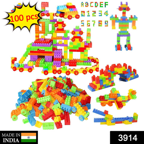 3914 100 Pc Train Blocks Toy used in all kinds of household and official places specially for kids and children for their playing and enjoying purposes. - SWASTIK CREATIONS The Trend Point